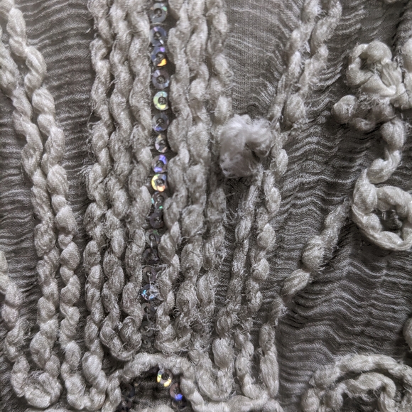 Soft Surroundings Gray Embroidered Top - Picture 7 of 10